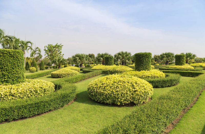 Neatly Trimmed Shrubs